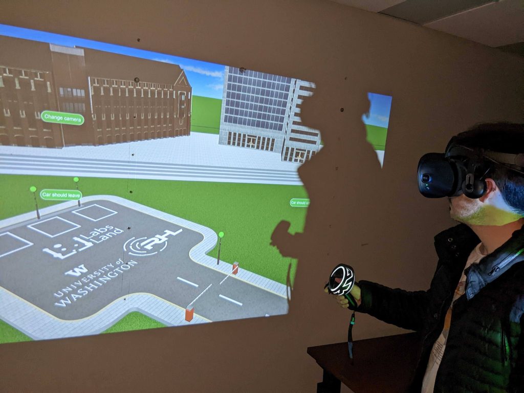 Smart Parking being used with VR Goggles