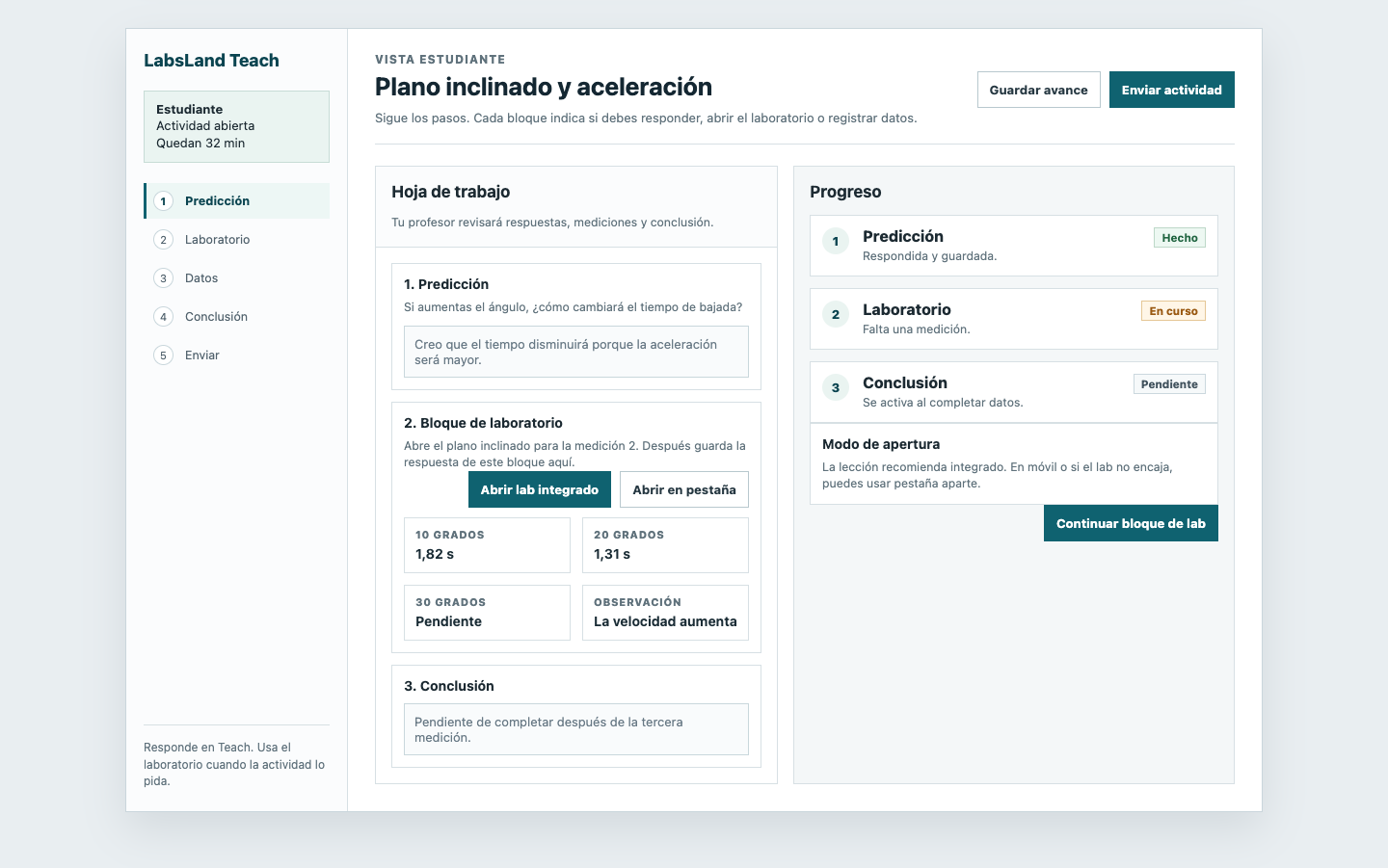 Una actividad estructurada y evaluable sobre un laboratorio remoto real