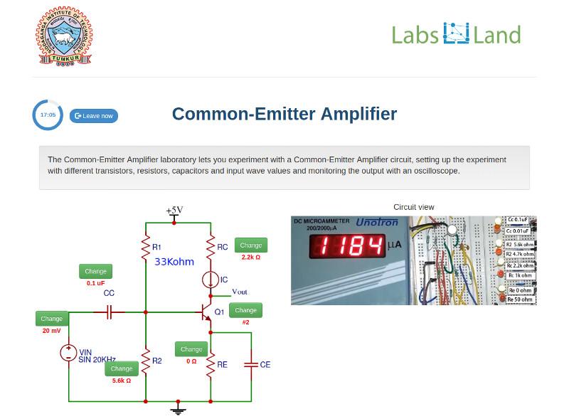 common emitter amplifier lab experiment